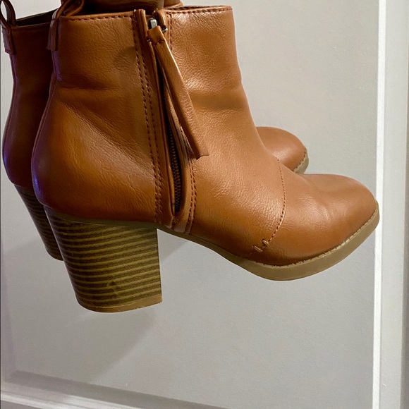 Faux Leather Ankle Boots - Brown - Picture 3 of 7